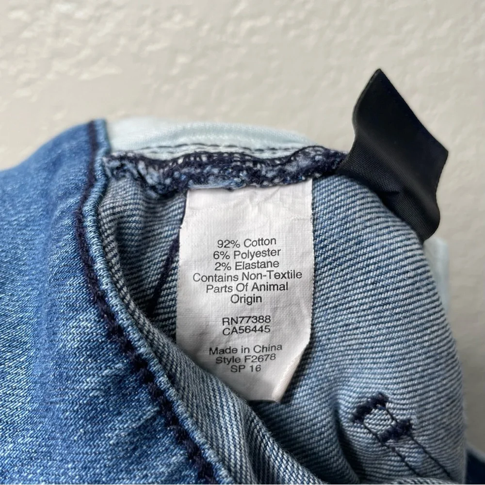 Madewell Skinny Skinny Jeans Distressed Knee Exposed Hem Denim